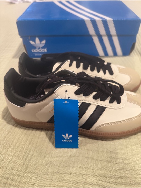 adidas Shoes - adidas Samba Sneakers in White, Black & Tan